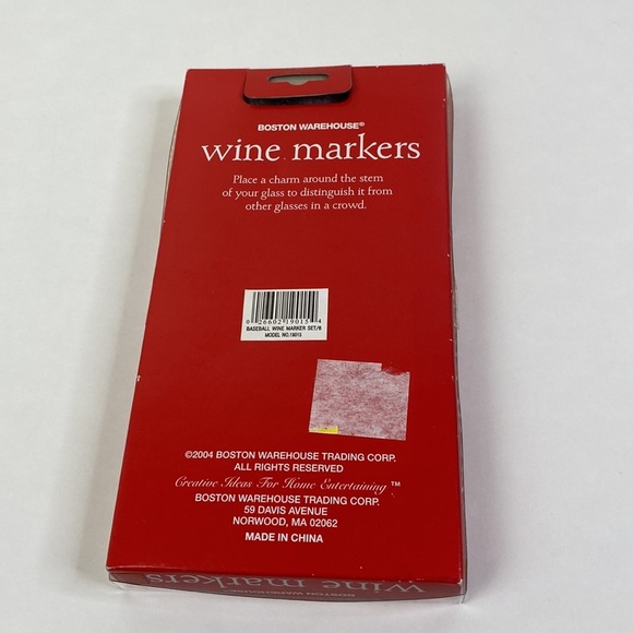 NEW Baseball Wine Markers set of 6 - Picture 4 of 4